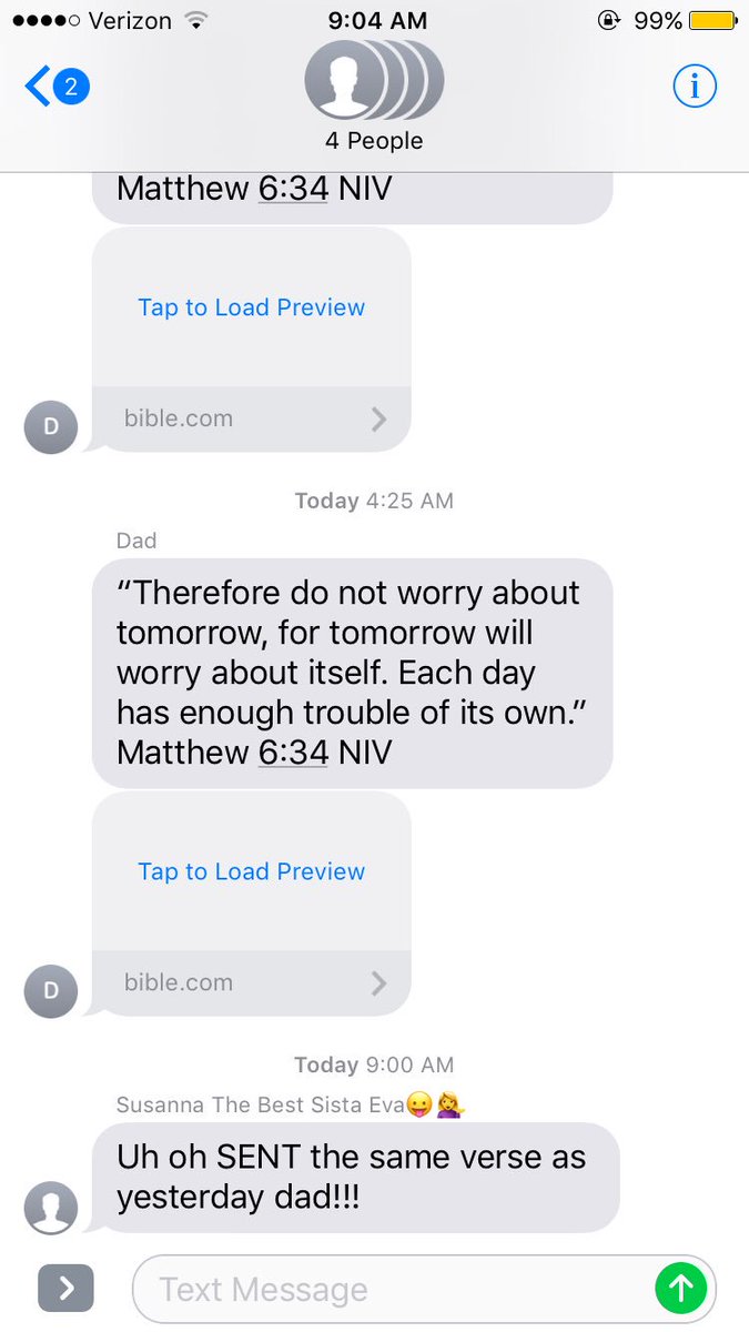 gingerfriedrice's tweet photo. When your Pops starts slippin on his daily verse group text to the fam... https://t.co/bs4Aso2Zst