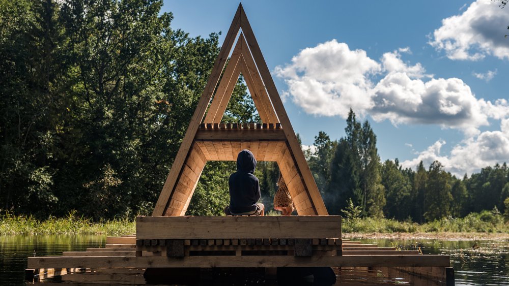 Camcraft3D's tweet photo. Floating #wooden pavilion designed by students to deal with forest flooding in Estonia https://t.co/5rowZKT3Ji #WoodWork #Architecture https://t.co/35XS0S9VDj