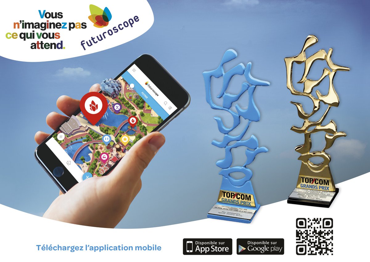 futuroscope's tweet photo. #TEC16 #TOPCOM16 #gpstrat #TMKG2016 L'appli #Futuroscope collectionne les récompenses 🏆 Téléchargez-la : https://t.co/6GNmy25wuk https://t.co/xET0IloJfa