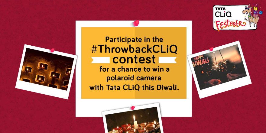 TataCLiQFashion's tweet photo. Participate in the #ThrowbackCLiQ contest for a chance to win a Polaroid camera with Tata CLiQ this Diwali. #TataCLiQFestober https://t.co/AOTe1WZIKw