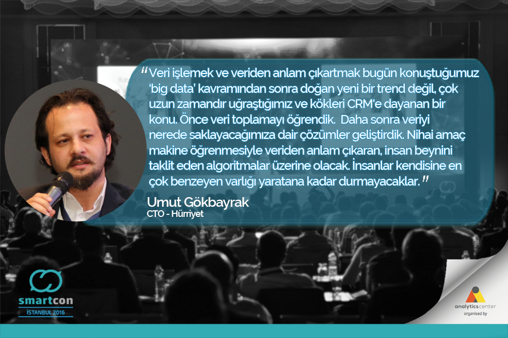 smartconglobal's tweet photo. 'Veri işlemek ve veriden anlam çıkartmak bugün konuştuğumuz ‘big data’ kavramından sonra..' @umutgokbayrak @Hurriyet #Bigdata #smartcon2016 https://t.co/5pxGYeicLF