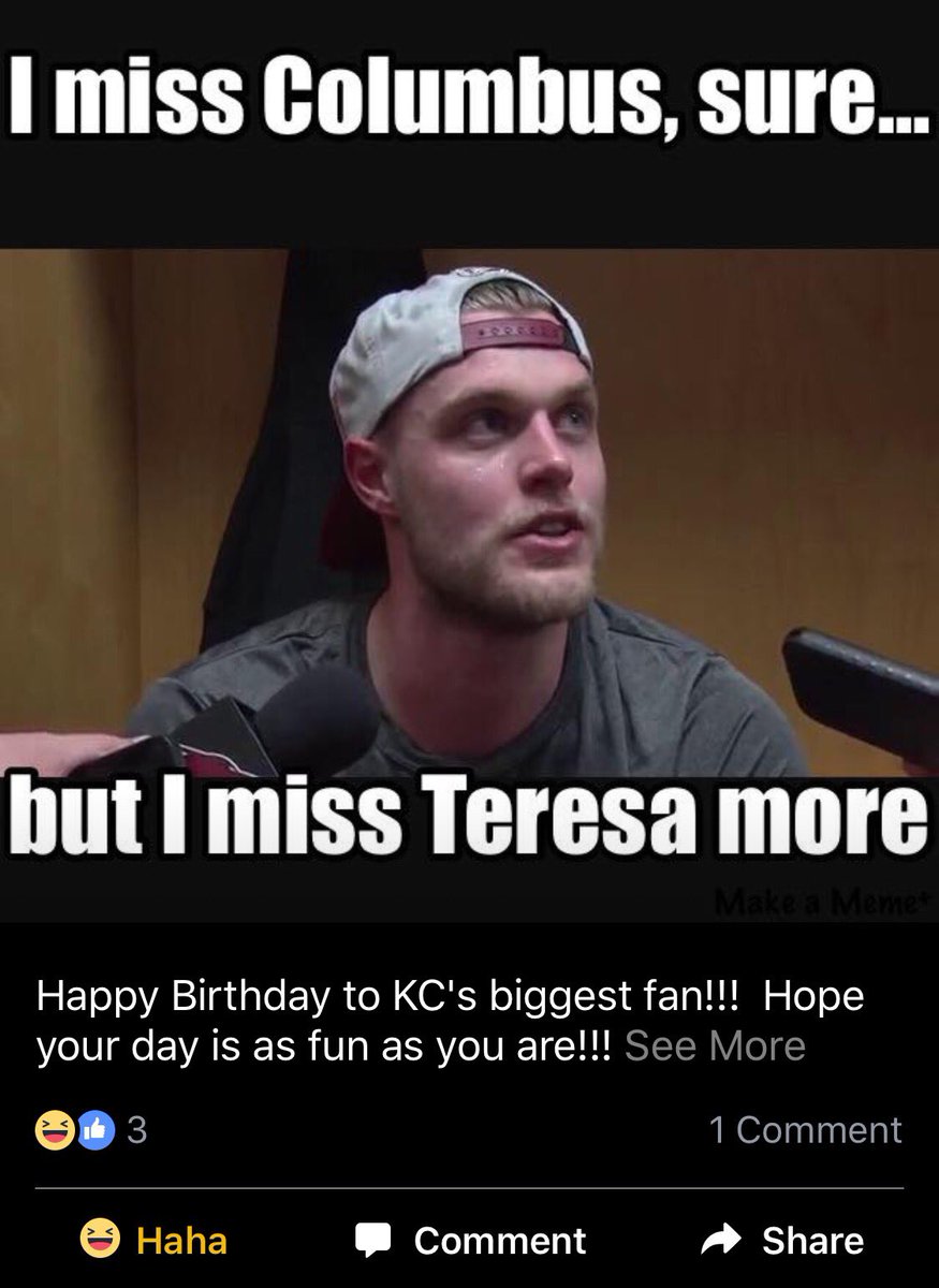 ringeltg's tweet photo. All time BEST birthday greeting! Thank you @chrash1069 Hey @ArizonaCoyotes tell Kevin that I still 💗him! @BlueJacketsNHL #MissingKevin https://t.co/kwOG3sgMSw