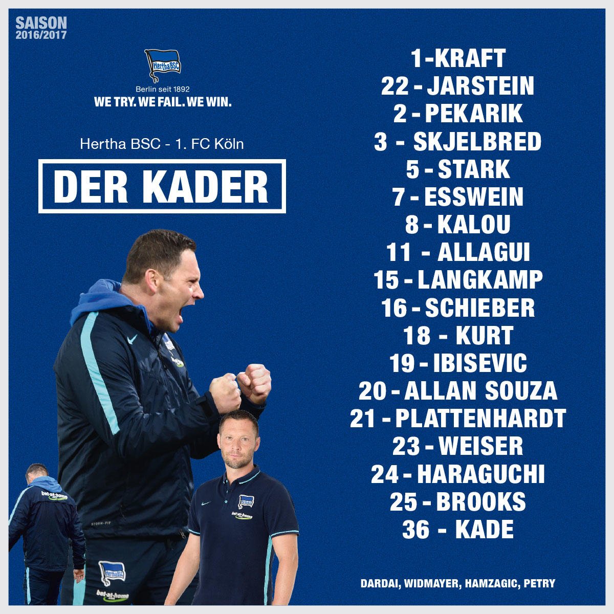 Hertha Bsc On Twitter Unser Kader Fur Bsckoe Am Samstag Hahohe Hertha Bsc On Twitter Unser Kader Fur Bsckoe Am Samstag Hahohe