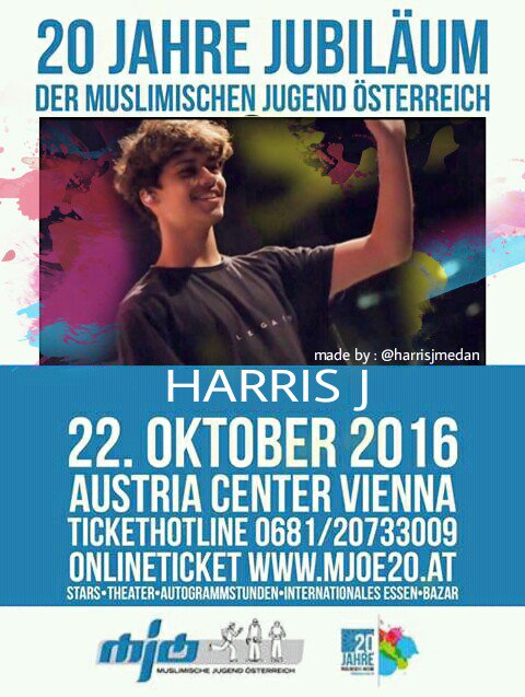HarrisJMedan's tweet photo. TOMORROW @HarrisJOfficial and @MaherZain will be performing in Austria Center Vienna. https://t.co/9CABDE8DFo