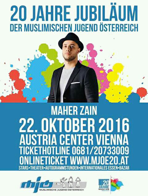 HarrisJMedan's tweet photo. TOMORROW @HarrisJOfficial and @MaherZain will be performing in Austria Center Vienna. https://t.co/9CABDE8DFo