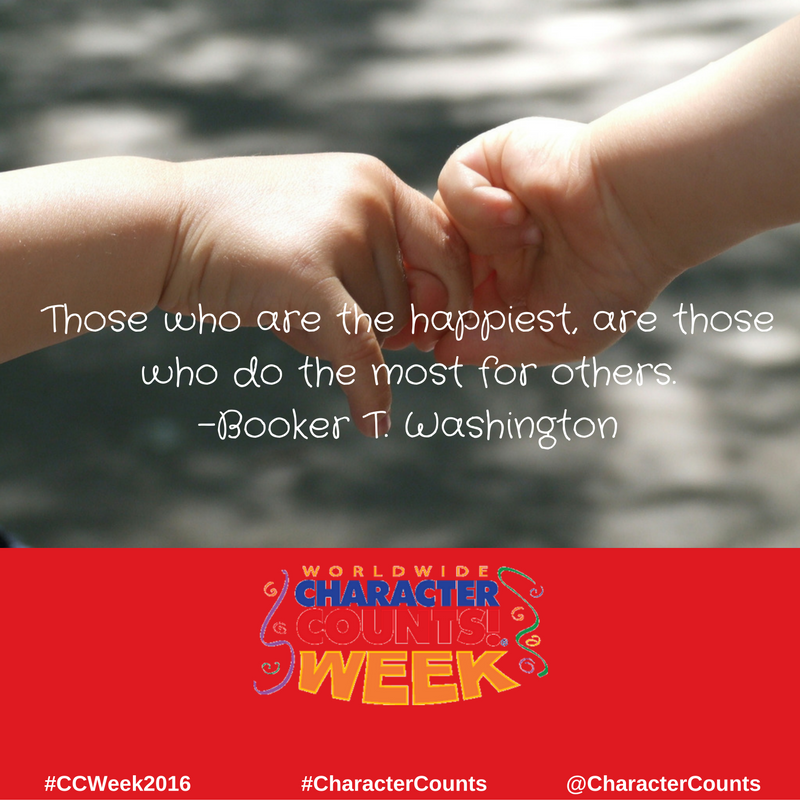 CHARACTERCOUNTS's tweet photo. Today, we celebrate our fifth pillar, #caring. How are you showing you care? #quote #CCWeek2016 #CharacterCounts https://t.co/qEjA0todf6