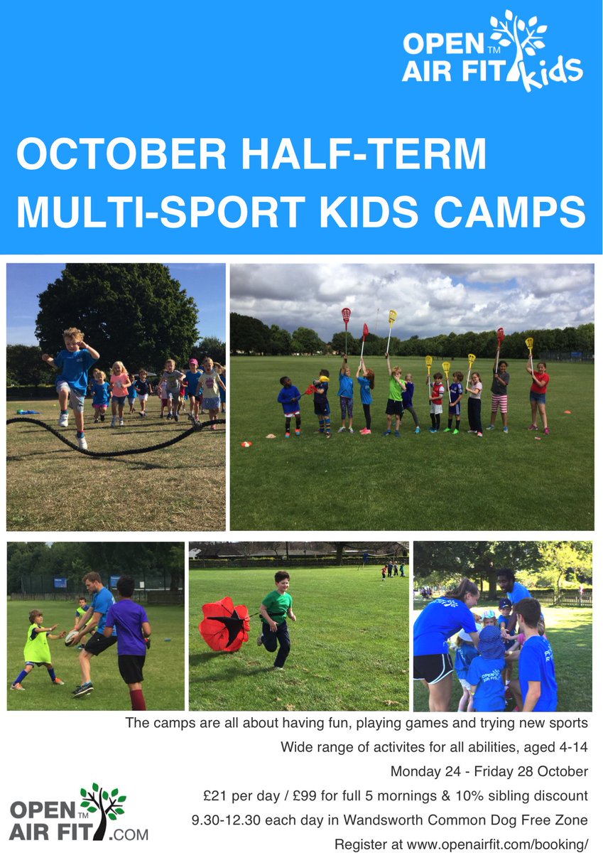 openairfit's tweet photo. @localmummy Half-Term fun on #wandsworthcommon ! We're running our Multi-Sport &amp; Football Camps #halfterm #outdoorfun https://t.co/2Lu9fqCt2I
