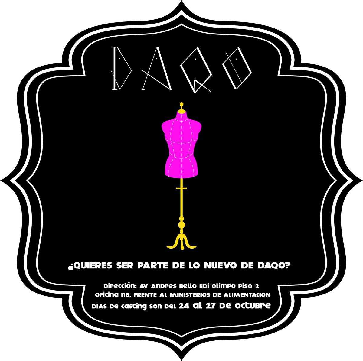 DAQO21's tweet photo. ¡ DAQO Te invita al Gran casting que estaremos realizando, ven a nuestras oficinas con tu CV, de 9:30 am a 12:00 pm y 1:30 pm a 4:00 pm ! https://t.co/VifGCeLQng