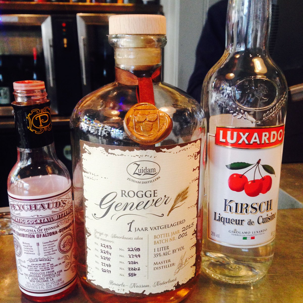 Only 3 ingredients in our #cocktailoftheweek <a href="/LuxardoCocktail/">Luxardo Cocktails</a> kirsch liqueur, Zuidam Rogge genever &amp; Peychauds bitters #Brighton #bestbar