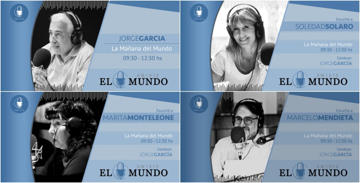 ComodoroLibreOk's tweet photo. ¡Ya comienza! #LaMañanaDelMundo📻 con @jorgegarciaa🎙 hasta las 12:30, junto a @solarosoledad, @mariamonteleone y Marcelo Mendieta ¡Prendete! https://t.co/TL5TrnTboP
