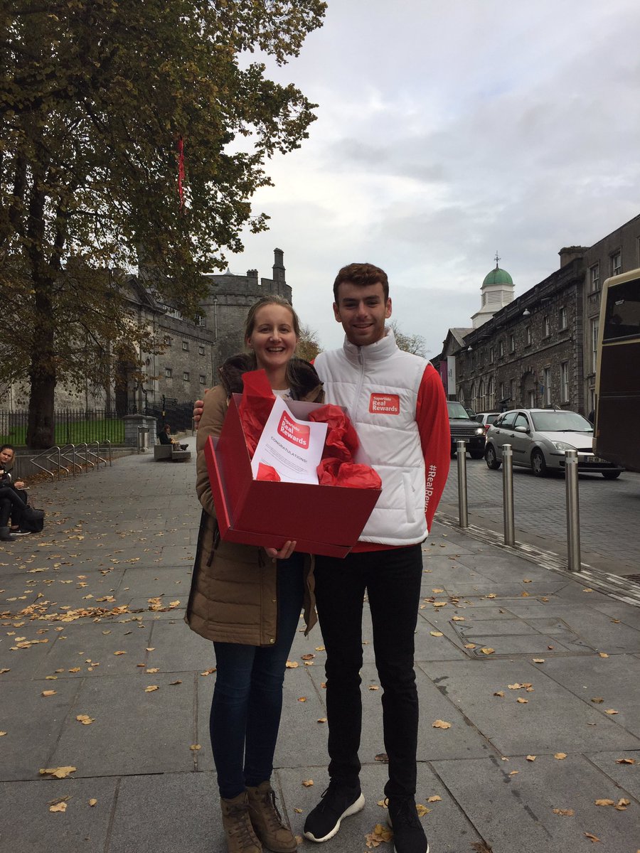 SuperValuIRL's tweet photo. Siobhan O'Brien our final #SuperValuRealRewards winner with thanks to @bankofireland found us in Kilkenny Castle! https://t.co/w9kC2mwX13