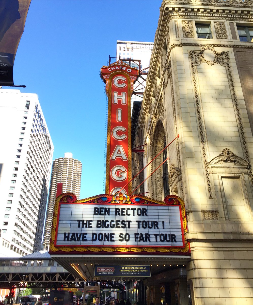 benrector's tweet photo. So, so excited to play the legendary @ChicagoTheatre. See you tonight Chicago! https://t.co/079lg6gGIF