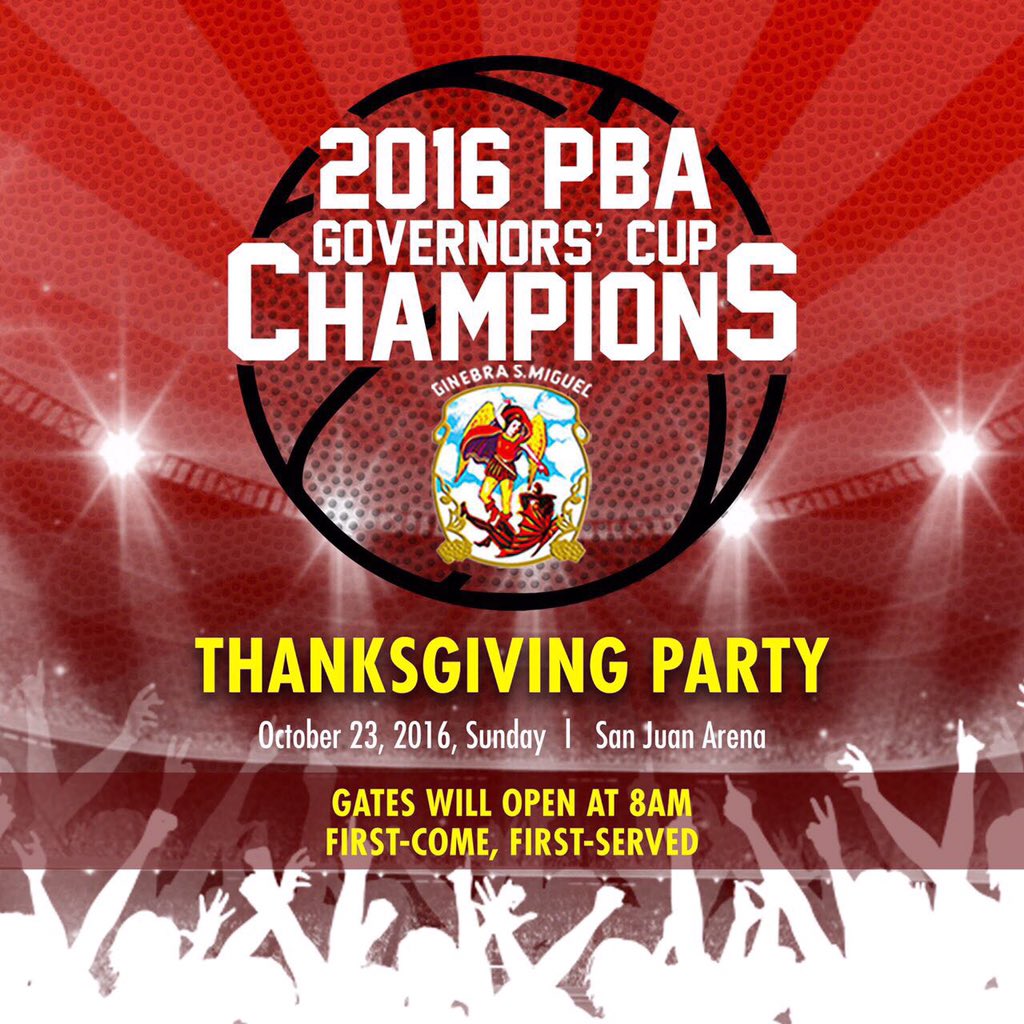 Program starts at 12nn. Admission is FREE! #WeAreOneGINEBRA <a href="/manilacone/">Tim Cone</a>