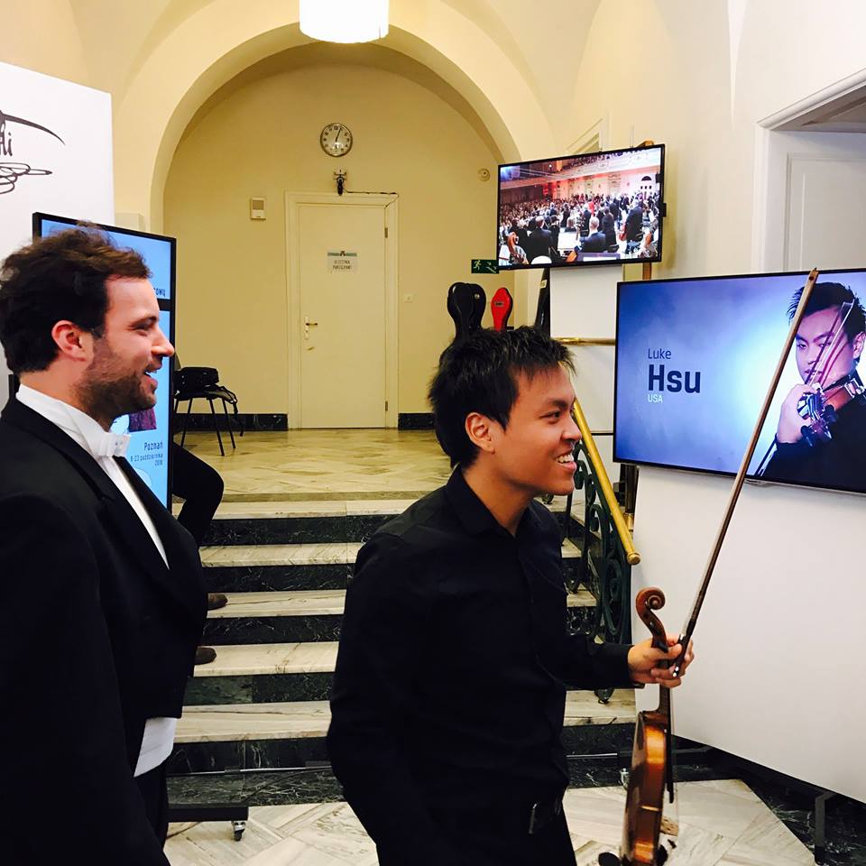 violinchannel's tweet photo. First up, Luke Hsu from USA to perform Wieniawski’s 2nd Violin Concerto | Live streaming: https://t.co/kBiOQOjnUT #VCBackStage @HWieniawski https://t.co/tLVUsHZMai