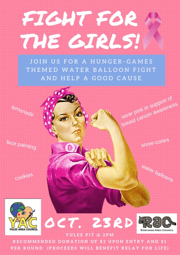 UF_RAC's tweet photo. Join us this Sunday @ 2 for "Fight for the Girls"! We will be having a huge water balloon fight, face painting, and snow-cones! See ya there https://t.co/wYWiOvtXG7