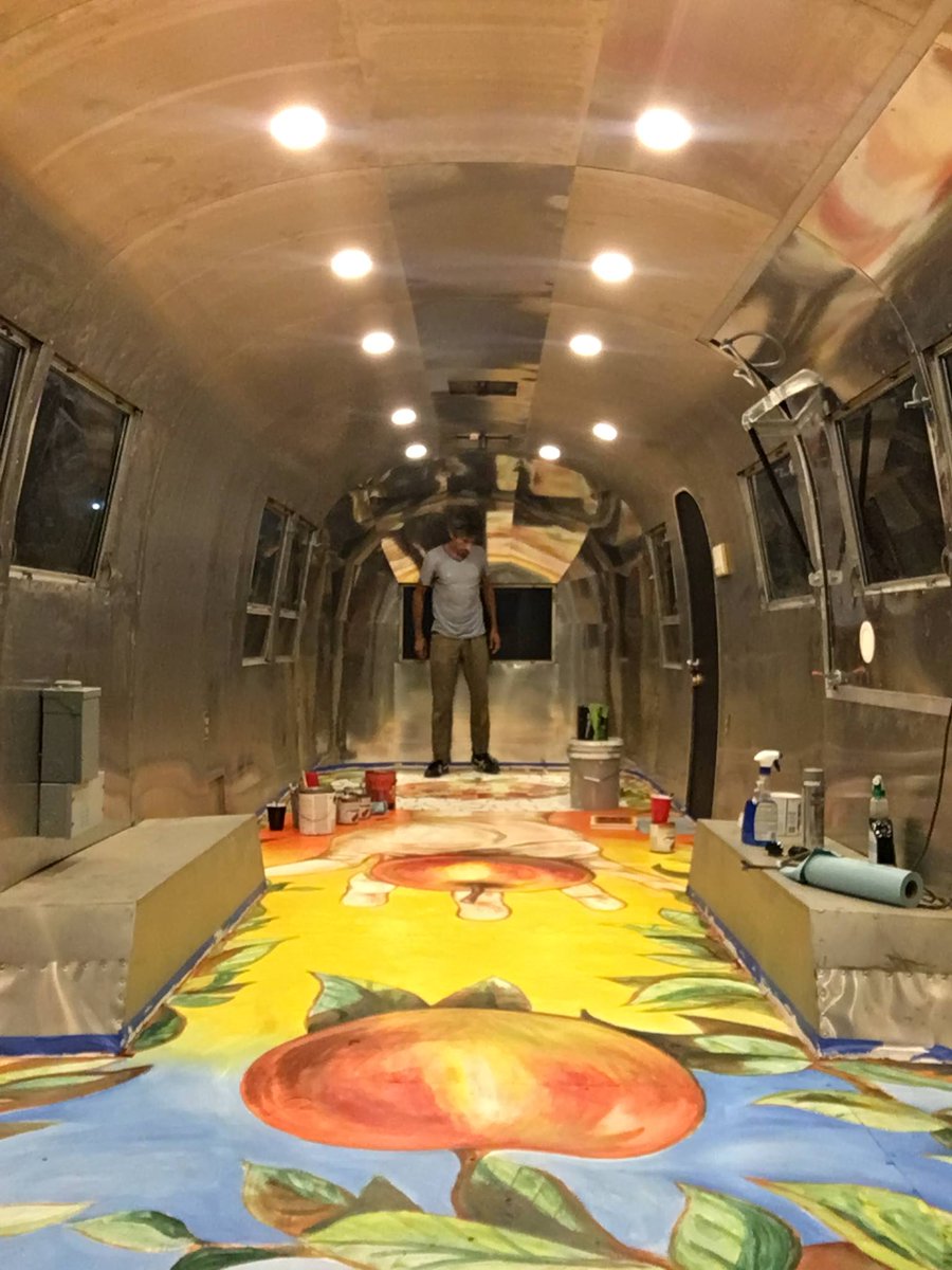 PottersCider's tweet photo. Chicho Lorenzo painted the floor of the #Ciderstream. Come tonight at 5pm @IXArtPark and help us dream big for the rest! #CiderstreamDream https://t.co/JwNWbzbU6V