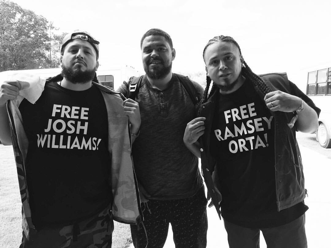 RebelDiaz's tweet photo. #FlashbackFriday to the #ManyRiversFest w/ @bikobaker #FreeRamseyOrta #FreeJoshWilliams https://t.co/ToA9fF3Li2