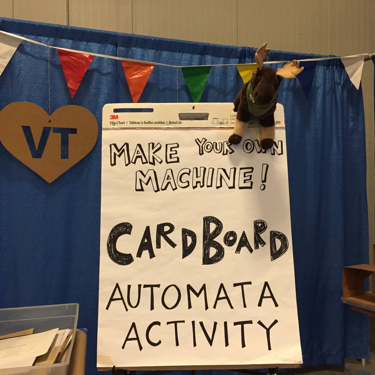 NorthCountryCU's tweet image. Marvin is interested in the cool activities at the School Maker Faire at #TechJamVT ! What are you going to make Marvin? #mooseontheloose