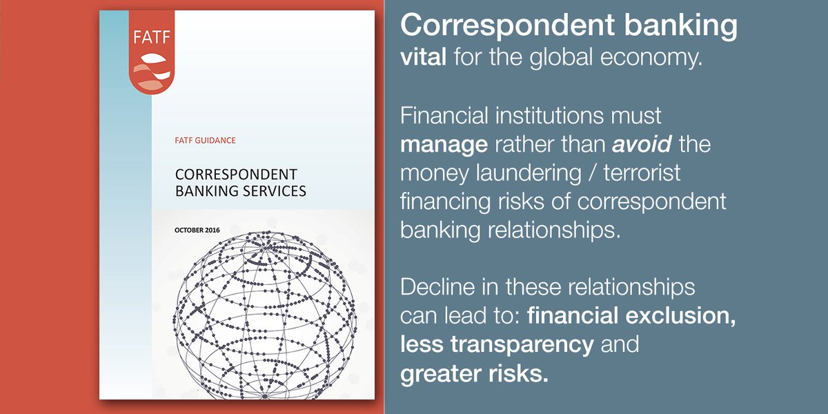 Fatf On Twitter Fatf Clarifies Regulatory Expectations For Correspondent Banking Derisking Aml Cft Https T Co K1etduw9vj