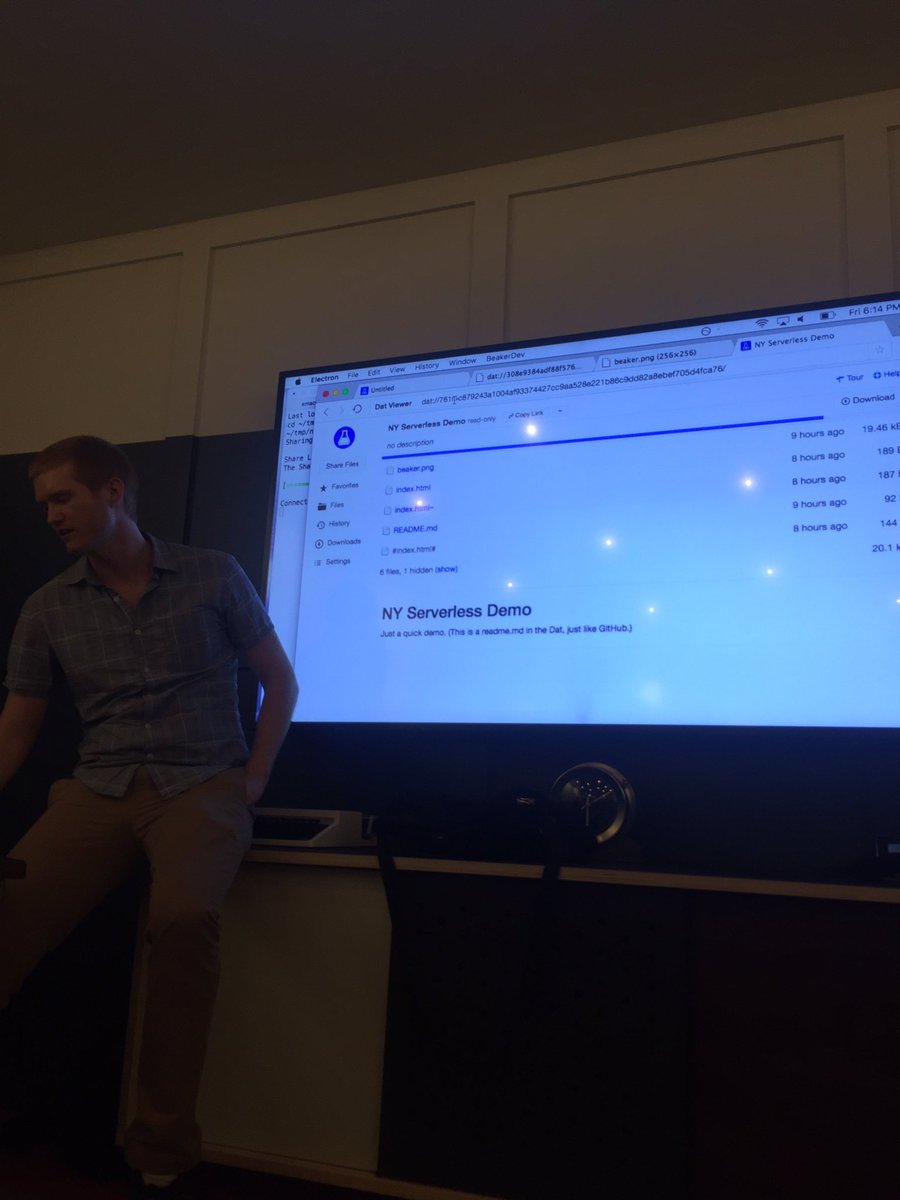 ebahsini's tweet image. @epxlabs #serverlessnyc @ServerlessMeets we have friends in the #serverfree space! @BeakerBrowser @pfrazee