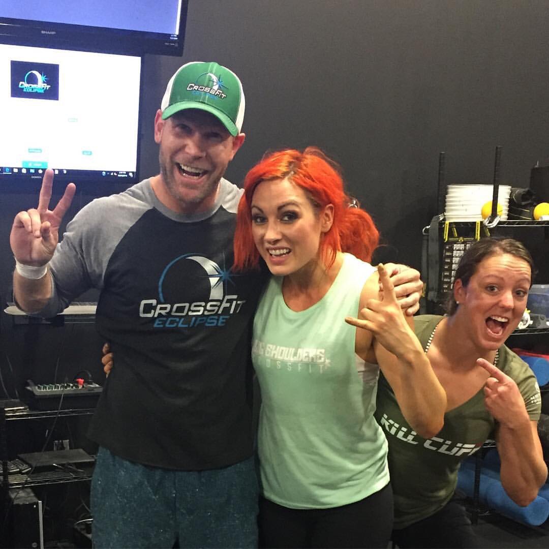 At CrossFit Eclipse, we love us some <a href="/WWE/">WWE</a> Superstars, especially the champs!!!  Safe travels <a href="/BeckyLynchWWE/">Rebecca Quin</a>!  🇨🇮 #TheChamp #StraightFire