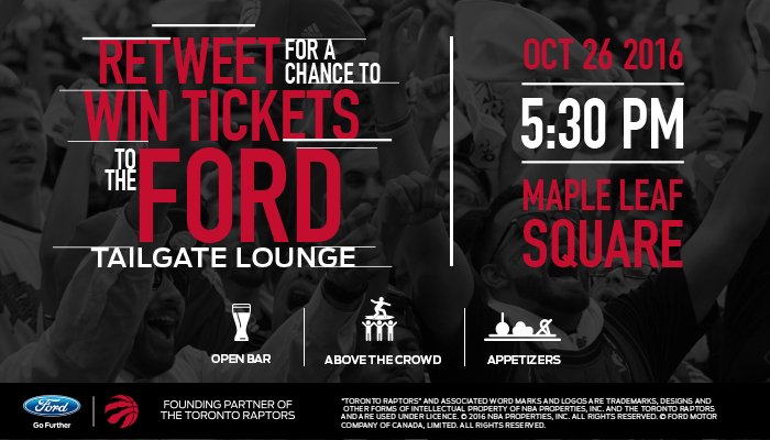 MatterofKAT's tweet image. Guysss look --&amp;gt; RT for a chance to win 4 seats in Ford's VIP Tailgate Lounge @ the Raps home opener. Countdown = ON! bit.ly/2dVTvdj