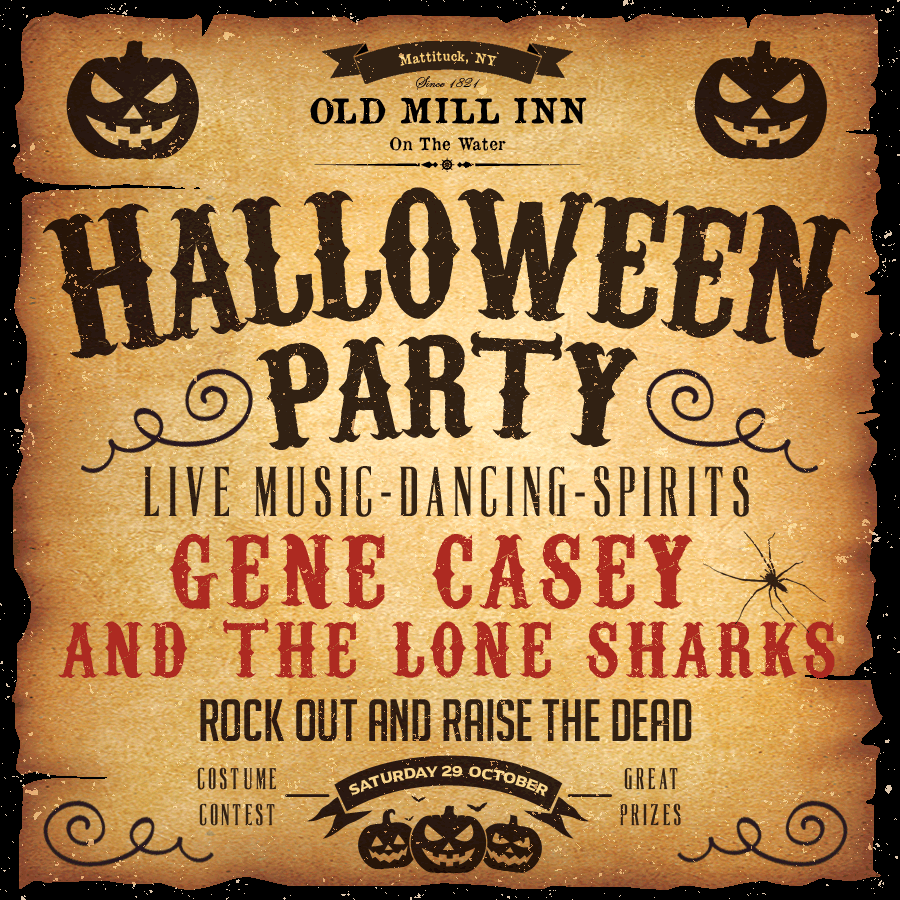 Celebrate all hallows eve with GENE CASEY &amp; THE LONESHARKS and $3 Beer, Wine and Cocktails. #halloween #onthewater #northfork #mattituck