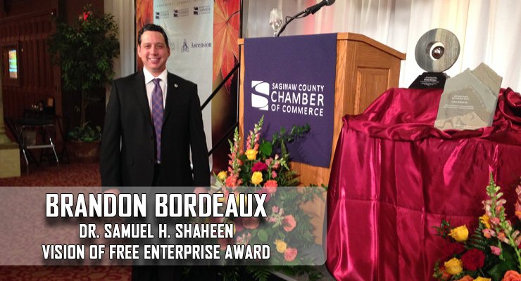 CaravanFM's tweet photo. Congrats Brandon Bordeaux @Bordeaux22 - this years Dr. Samuel H. Shaheen Vision of Free Enterprise Award Winner #facman #saginaw @saginawcc https://t.co/Gn5KDPb4J5