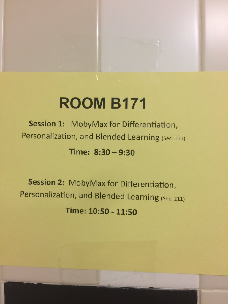 MrsCoolBeans1's tweet photo. Just taught two 1 hr sessions on the awesomeness that is @MobyMax to receptive Ts #FCPSEdSym #ELAdahl #blendedlearning #edchat #classydahl https://t.co/yyFXphjtB3