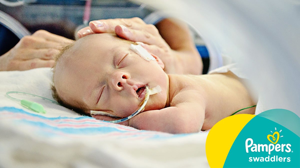 Pampers's tweet photo. Positive touch is essential for all babies, but it’s especially important for 
the health and growth of premature babies #touchesoflove https://t.co/fvz7tUqL2u