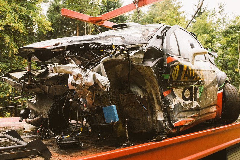 CARandCRASH's tweet photo. Where French #WRC car meets German hinkelsteins and trees.

Driver cleared to compete after 2 months of recovery. https://t.co/OQ0DhQt5O2