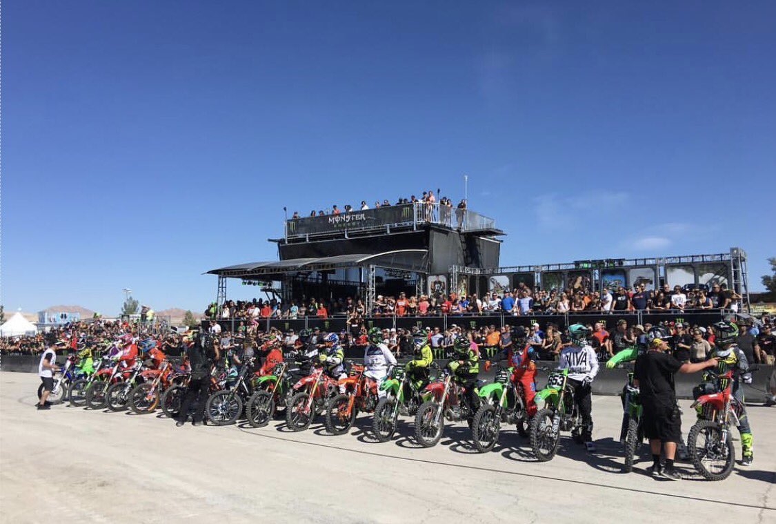 NateAdams741's tweet photo. Stacked field at #FmxHighRollers. Thx @MonsterEnergy @SupercrossLIVE for doing it right! FULL EDIT in @DirtShark bio! #yew @Deft_family https://t.co/7comt0PkX4