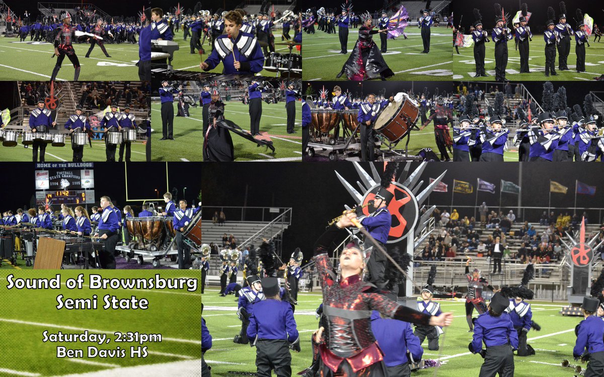 Brownsburg_CSC's tweet image. Come support @BrownsburgBands at ISSMA Semi State, Saturday, October 22nd, 2:31pm at Ben Davis High School!