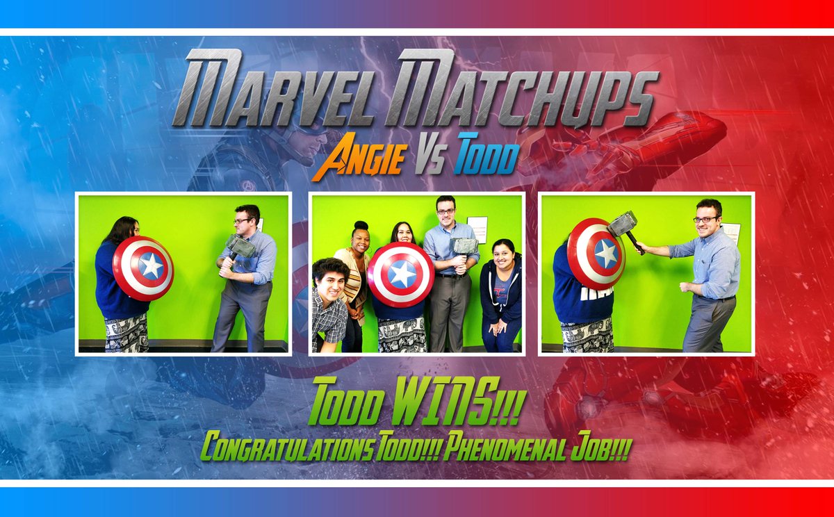 WinAs1Warriors's tweet photo. Todd Claims Victory In Today's #MarvelMatchup!!! #GreatJob #Calibration #FriendlyCompetition #FunAtWork #AwesomeATSD https://t.co/68MgVa5jwP