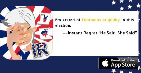 BlueLoopLLC's tweet photo. Now that’s funny…from Instant Regret – “He Said/She Said” Election 2016 E.! @IRGame https://t.co/aJ0z338lKM https://t.co/mJFIEHmvDS
