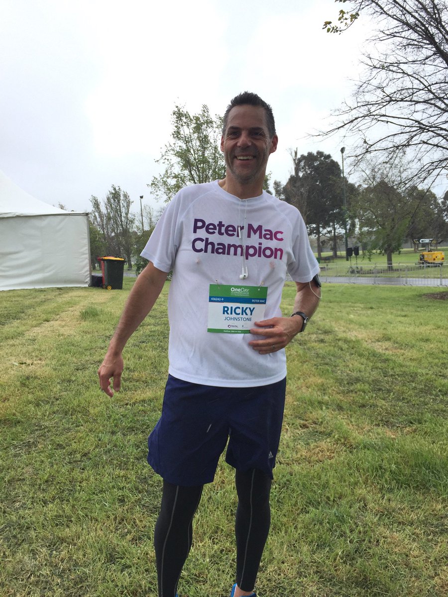 PeterMacCC's tweet photo. Riders & walkers have begun crossing the finish in our first OneDay to Conquer Cancer - $1.7m raised for cancer research! #giveoneday https://t.co/TdqOU1bckz