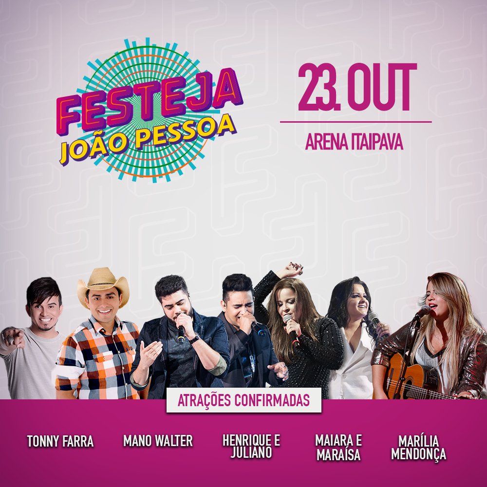 O Festeja João Pessoa vai fazer os Paraibanos tremerem! Vai deixar de conferir essa festa? Vem com a gente: som.li/2etWyuT
