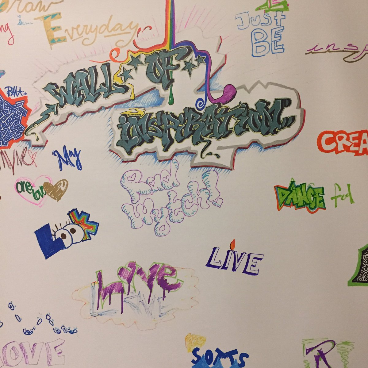 phaduong's tweet image. #hiphopcoding wall of inspiration today! @scratch @progressivearts