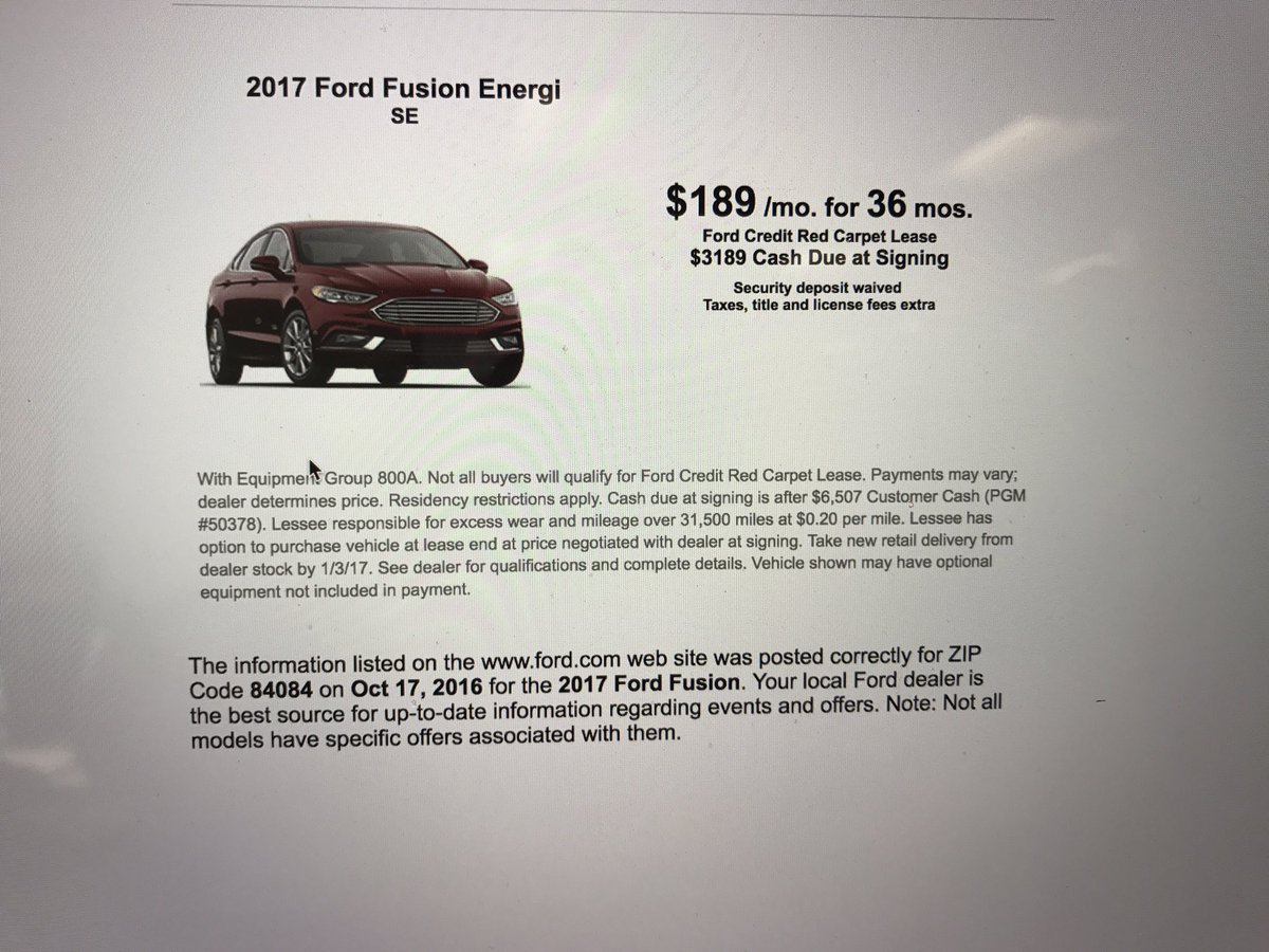 glittler's tweet photo. @FordService is the $6507 mentioned in this special a rebate from Ford or cash that I need to bring to the table to lease the car? https://t.co/eMByRrl2dc