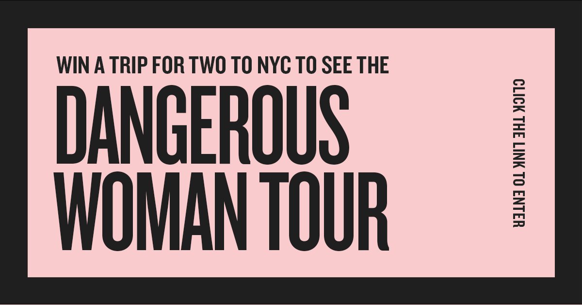 RepublicRecords's tweet photo. Win a trip for two to NYC to see @ArianaGrande on the #DangerousWomanTour at Madison Square Garden!  

https://t.co/ltg3y9BNBj https://t.co/4UYR7ZJm6F