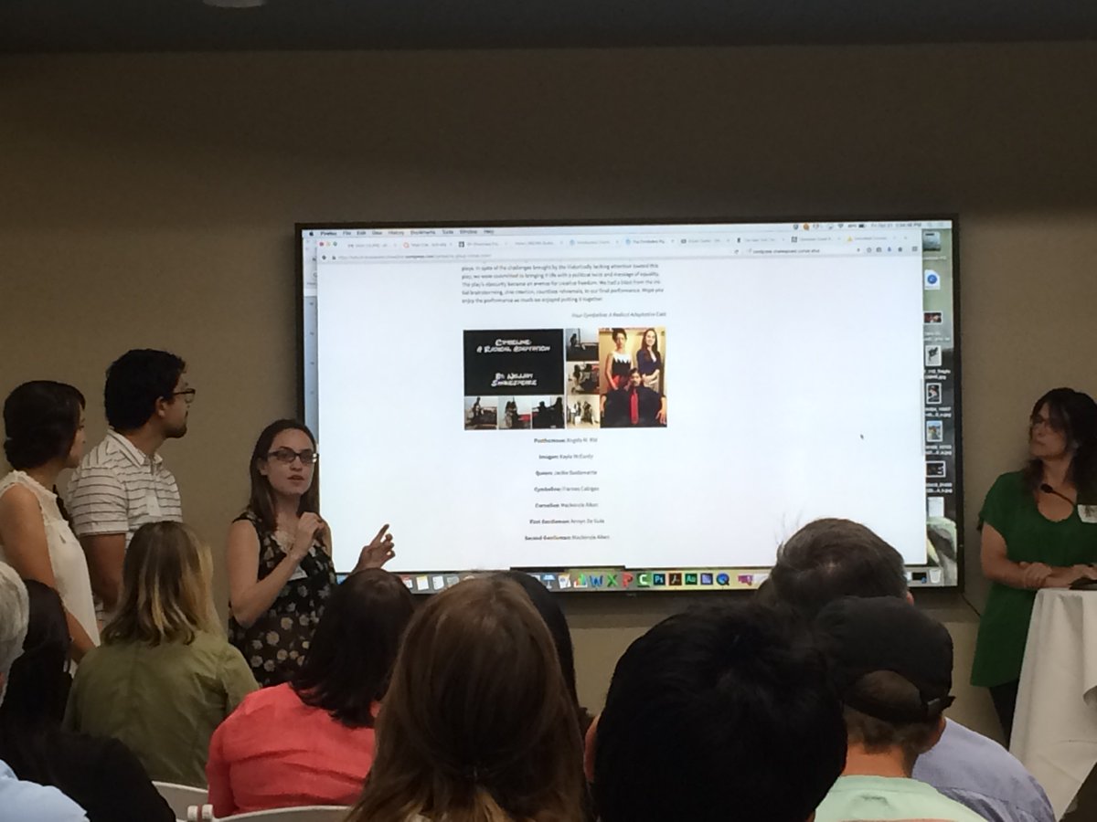 jesspres's tweet photo. Our great SDSU students talking about learning Shakespeare with DH processes. So proud of DH@sdsu. #sddh @SDSUTweets @NEH_ODH https://t.co/xWzX7yeMpR