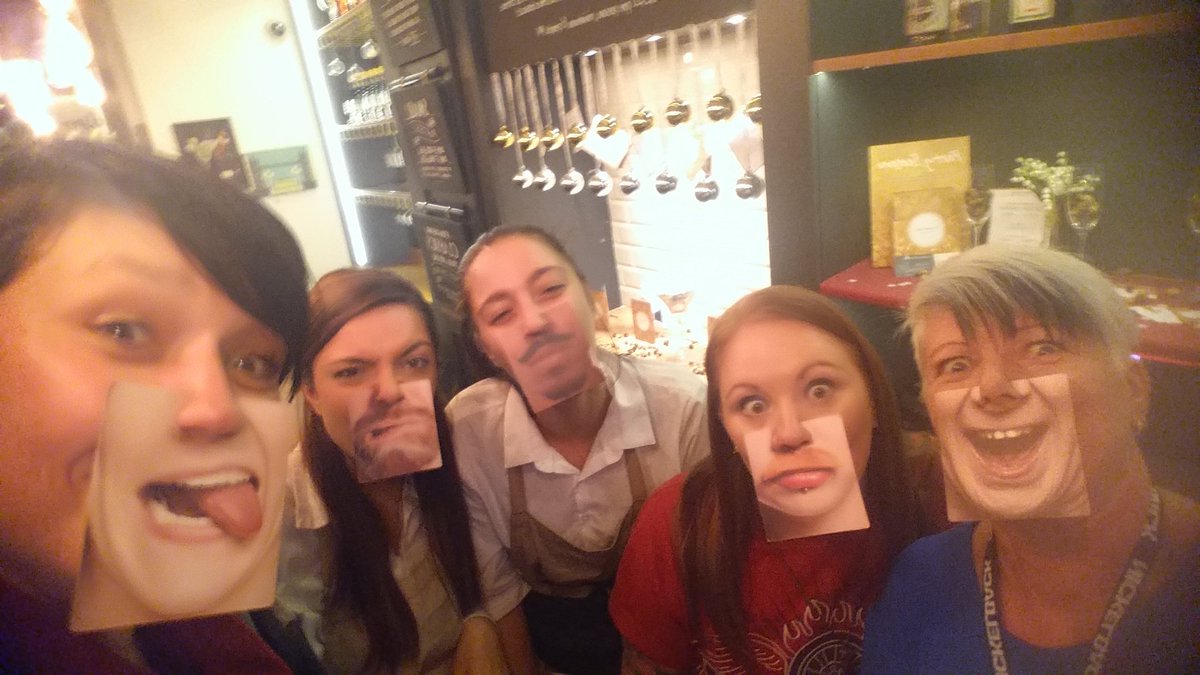 wildtrak's tweet photo. @allbarone fabulous bar staff @AllBarOneO2 london. Top girls joanna & molly who looked after us nickelback girlies. Havin fun wiv #facematts https://t.co/u0jepnzsGW