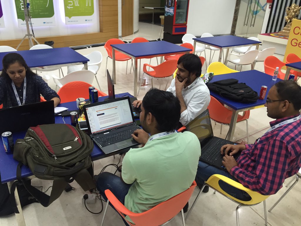 raveenabeniwal's tweet image. This team at #TechChallenge3 seems to be a #nosleep team @CapgeminiIndia !! #NightShift #winit