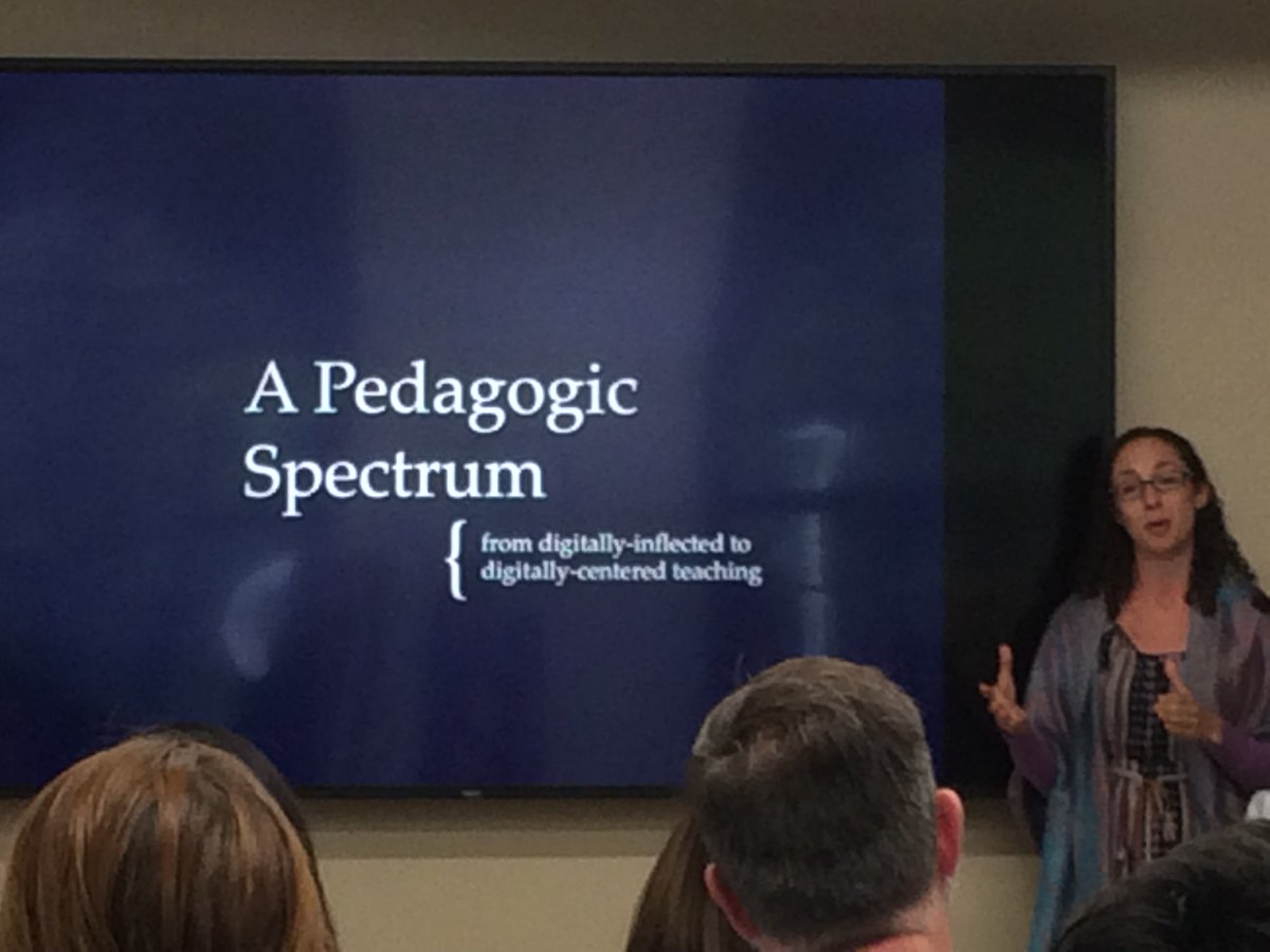 jesspres's tweet photo. Our new DH Librarian Pam Lach on "digitally-inflected pedagogy." SO glad to have her on our team of DH@SDSU! #sddh @NEH_OD  @SDSUTweets https://t.co/qF4yipwh0e