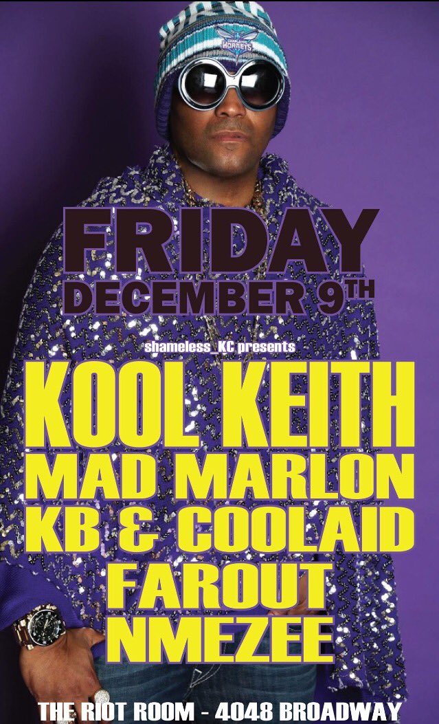 KBfromKC_'s tweet photo. Can't wait for @UltraMan7000 at @riotroom 12/9. Gonna be legit! @madmarlon @CooLaidFromKC @FaroutRhymes @nmezee https://t.co/NAAVG0MIWP