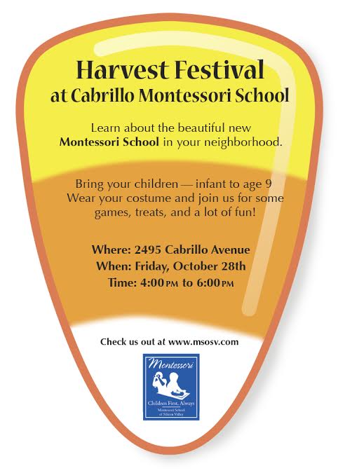 MSOSVMontessori's tweet photo. Hey Santa Clara, come join us in celebrating our first Harvest Festival at Cabrillo Montessori School! #cabrillomontessori https://t.co/XAXzCPEhTA