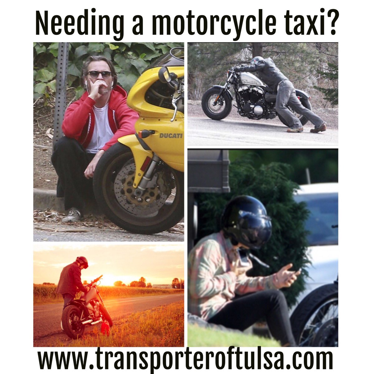 TransporterOK's tweet image. Transporter of Tulsa specializes in motorcycle taxi for those unexpected times...
#motorcycle #taxi #transporter #transporteroftulsa