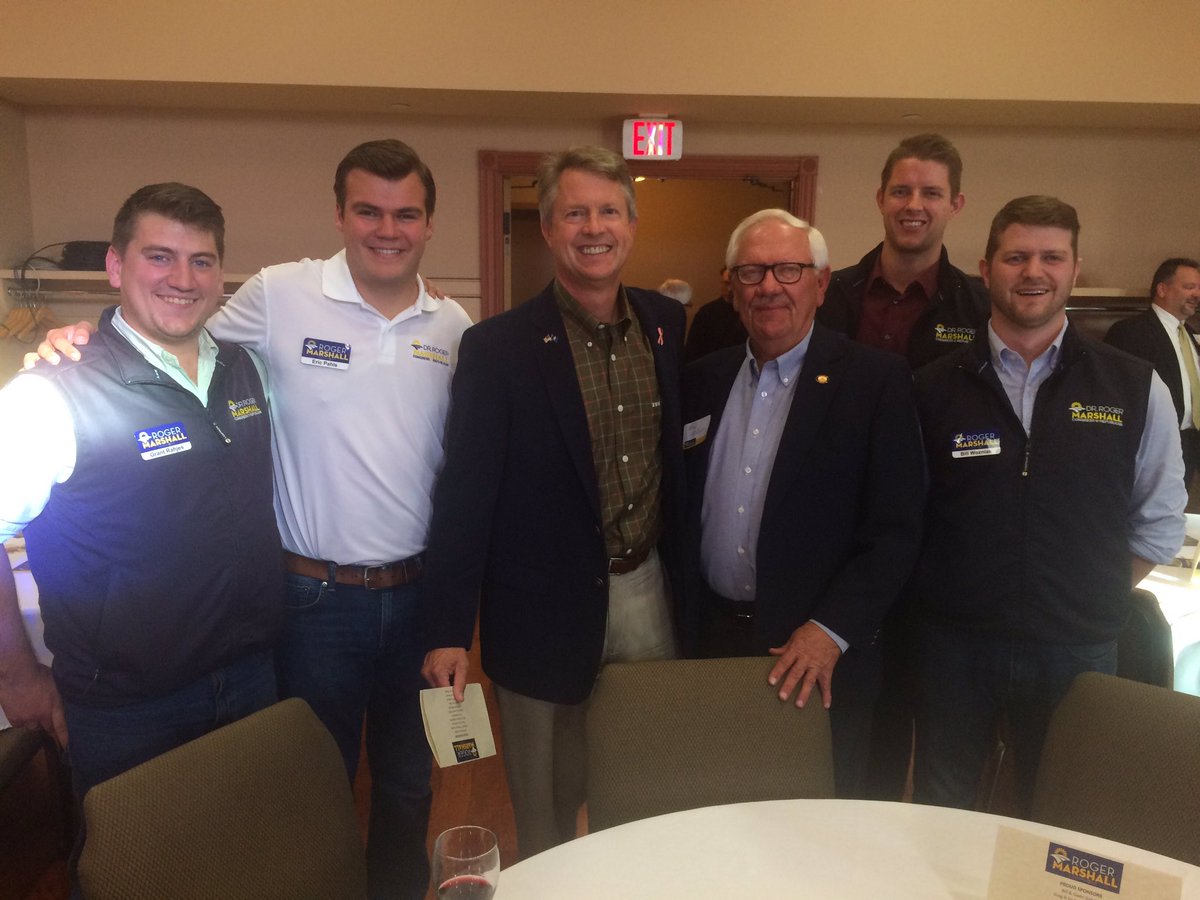 Rick_Wilborn's tweet photo. Had a great time campaigning yesterday with @RogerMarshallMD. Ended the day w/ a reception hosted by McPherson GOP &amp; the great @Sawyerfarm! https://t.co/UMIUCrgNgN