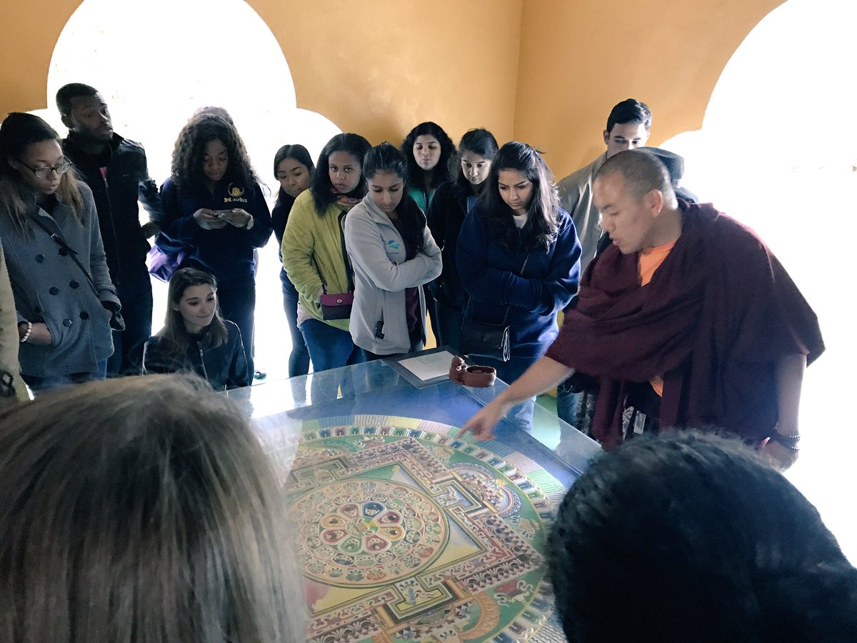 MoveTheWorldIU's tweet photo. We're learning about TMBCC, Tibetan history, and touring the grounds before starting our session #movetheworldIU https://t.co/Cn4Rsq8tXu