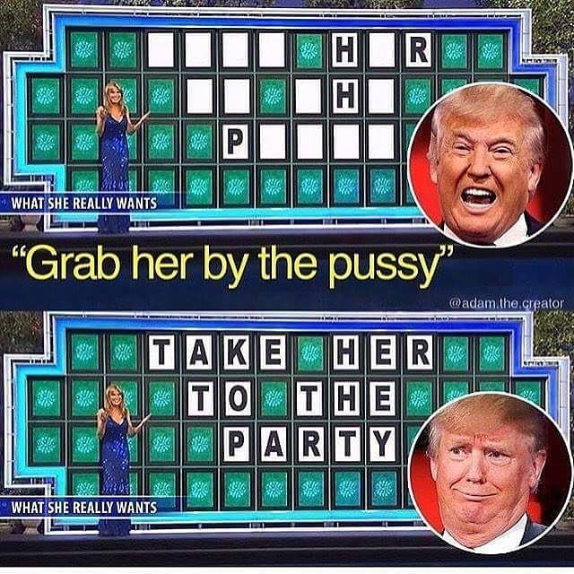 terrymbarnes's tweet photo. When #trump is asked what does she really want to do this weekend! #wrong #answer #wheeloffortune #trump2016 #2016debate #HillaryClinton https://t.co/P45Cf0okCo